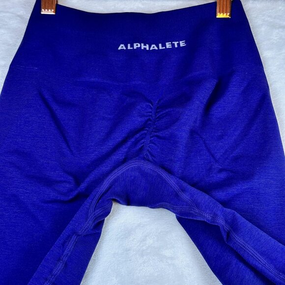 Alphalete amplify leggings Sz Small Blue High Rise Butt Scrunch Gym Yoga Lifting - Picture 6 of 7